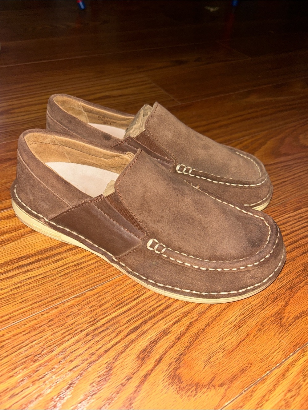 Birkenstock Duma Shoes  Brown Leather Suede Slip On Low Top Womens 38 Medium -